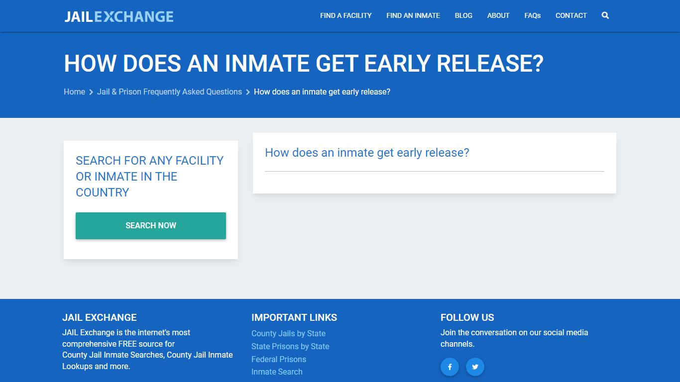 How does an inmate get early release? - Jail Exchange